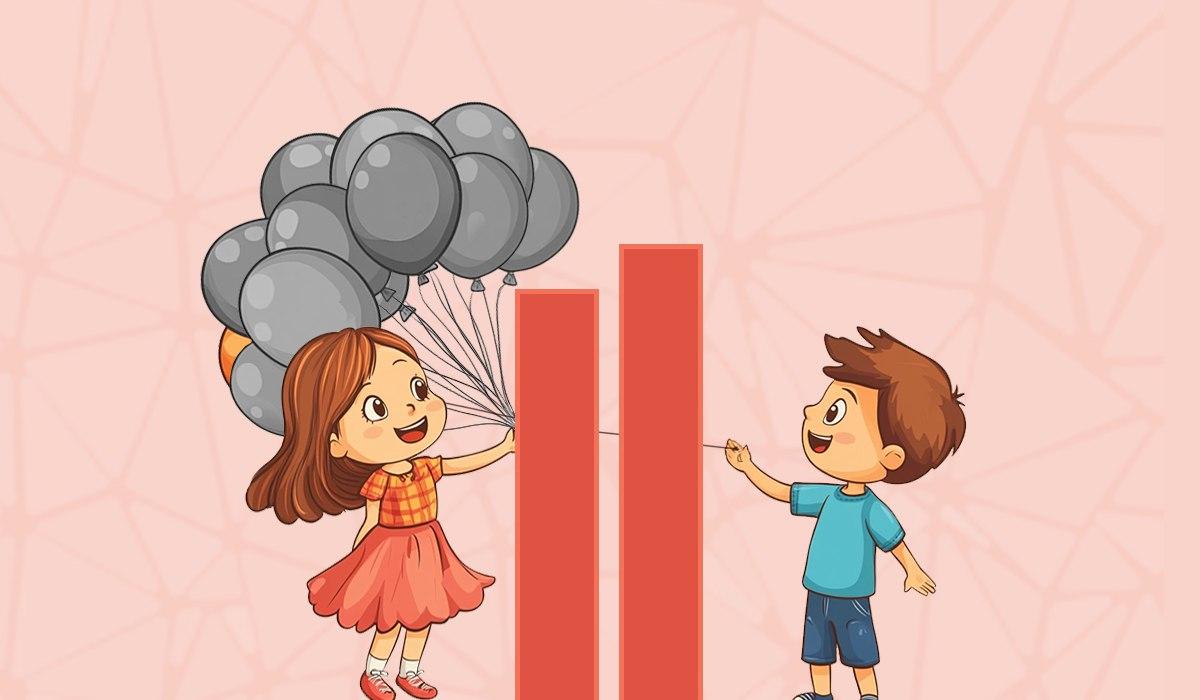 Chlapec drží oranžový balón / koláž s fotografiou Moje