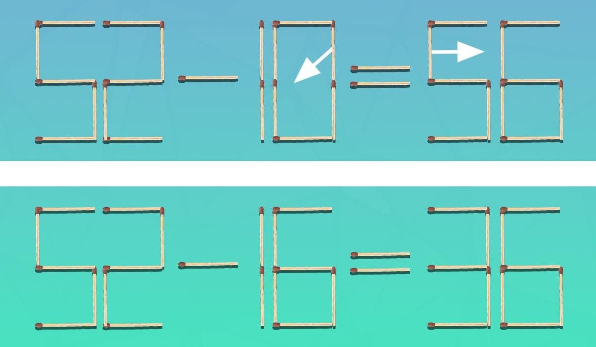 Veľmi ťažká hádanka: stačí presunúť 2 zápalky, aby bola rovnosť správna