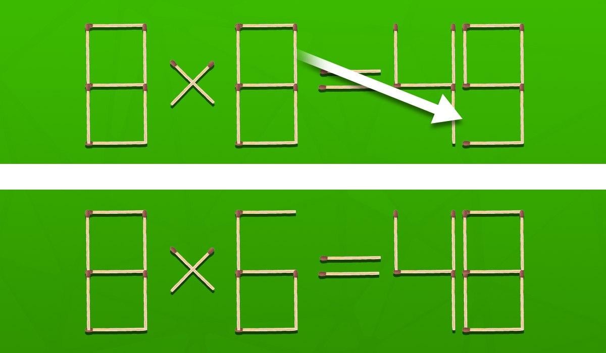 Mozgová úloha: na opravu chyby musíte presunúť jednu zápalku