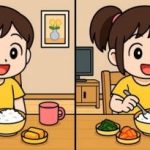 IQ test: nájdite 3 rozdiely na obrázku dievčaťa pri stole